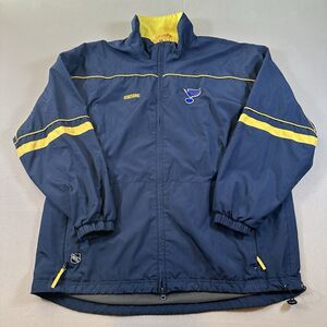 Vintage CCM St. Louis Blues Windbreaker Jacket Men XXL Blue Full Zip NHL
